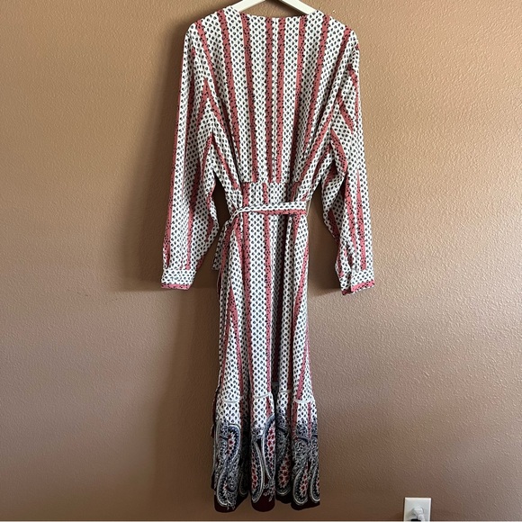 Lane Bryant Paisley Print Long Sleeve Lightweight Pockets Maxi Dress Size 20 NWT - Picture 8 of 11